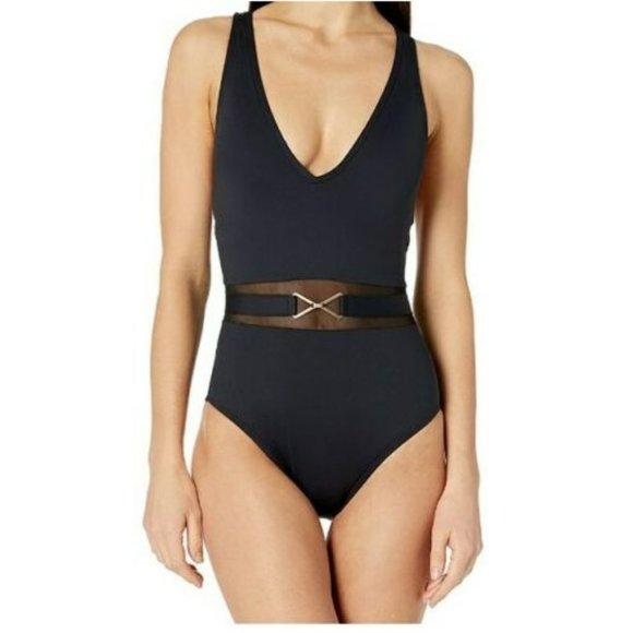 La Blanca Women's V-Front Cross Back One Piece  Swimsuit - Picture 1 of 3